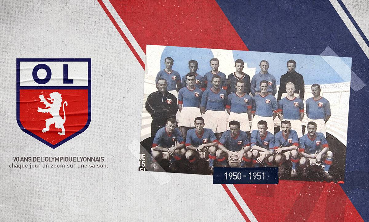 Fanion Vintage Olympique Lyonnais (OL) - Années 60 - Collection