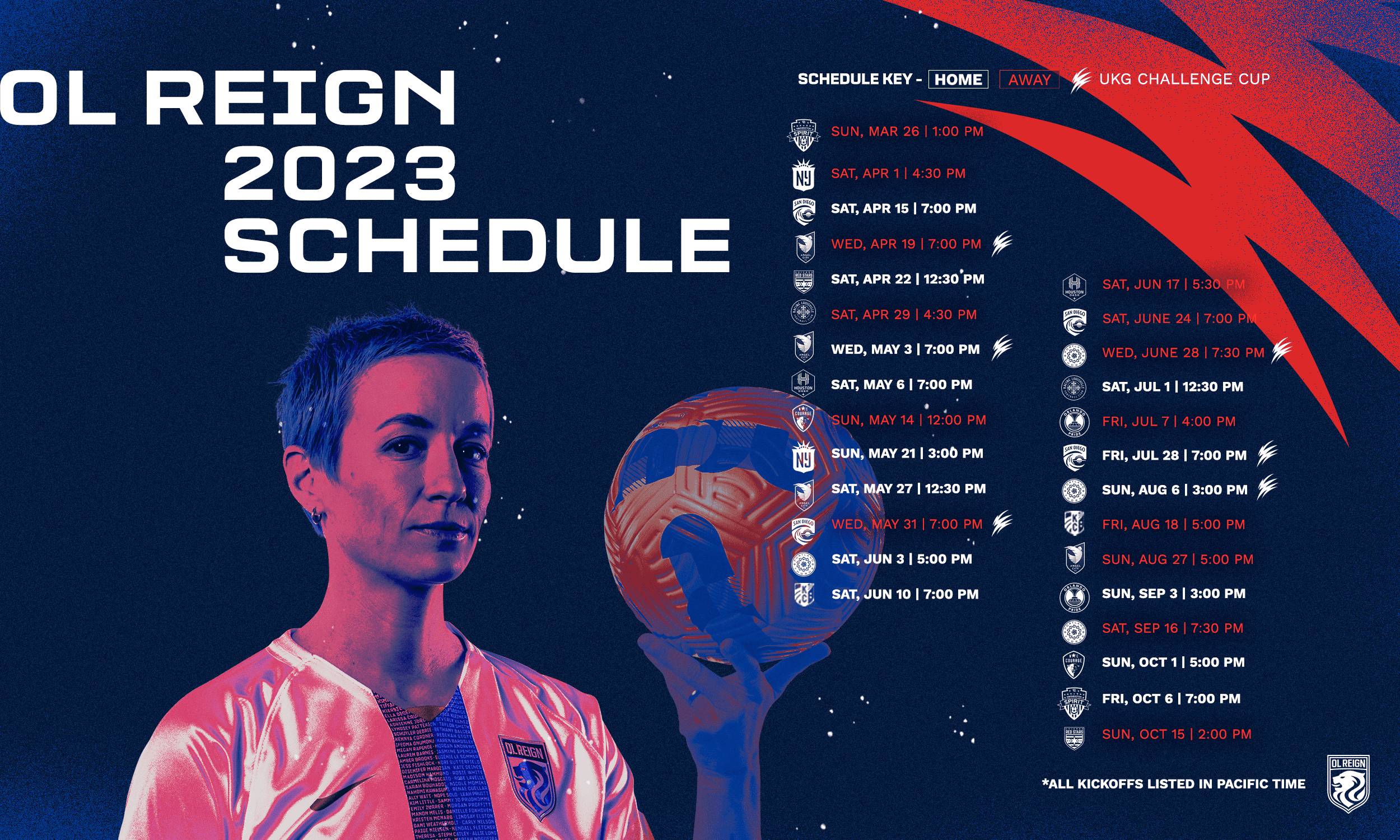 NWSL OL Reign's calendar unveiled!