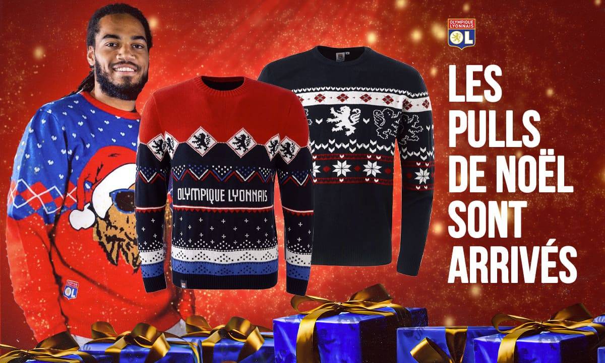 Pull de noel fashion olympique lyonnais